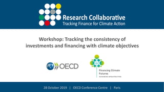 28 October 2019 | OECD Conference Centre | Paris
Workshop: Tracking the consistency of
investments and financing with climate objectives
 