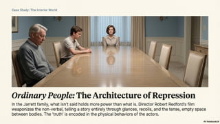 How "Raiders of the Lost Ark" and "Ordinary People" Employ Non-Verbal Acting