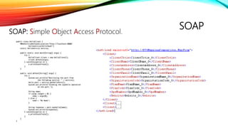 SOAPSOAP: Simple Object Access Protocol.
 