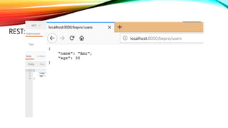 RESTREST: Representational State Transfer
 