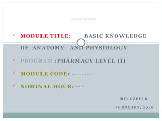 Comprehensive Basic Knowledge of Human Anatomy and Physiology for ...