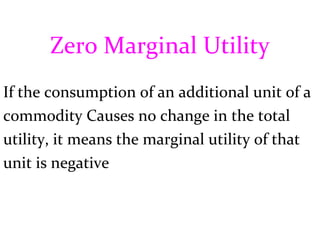 Marginal Utility Zero Marginal Utility | PPT