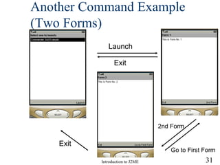 Another Command Example (Two Forms) Launch Exit Exit 2nd Form Go to First Form 