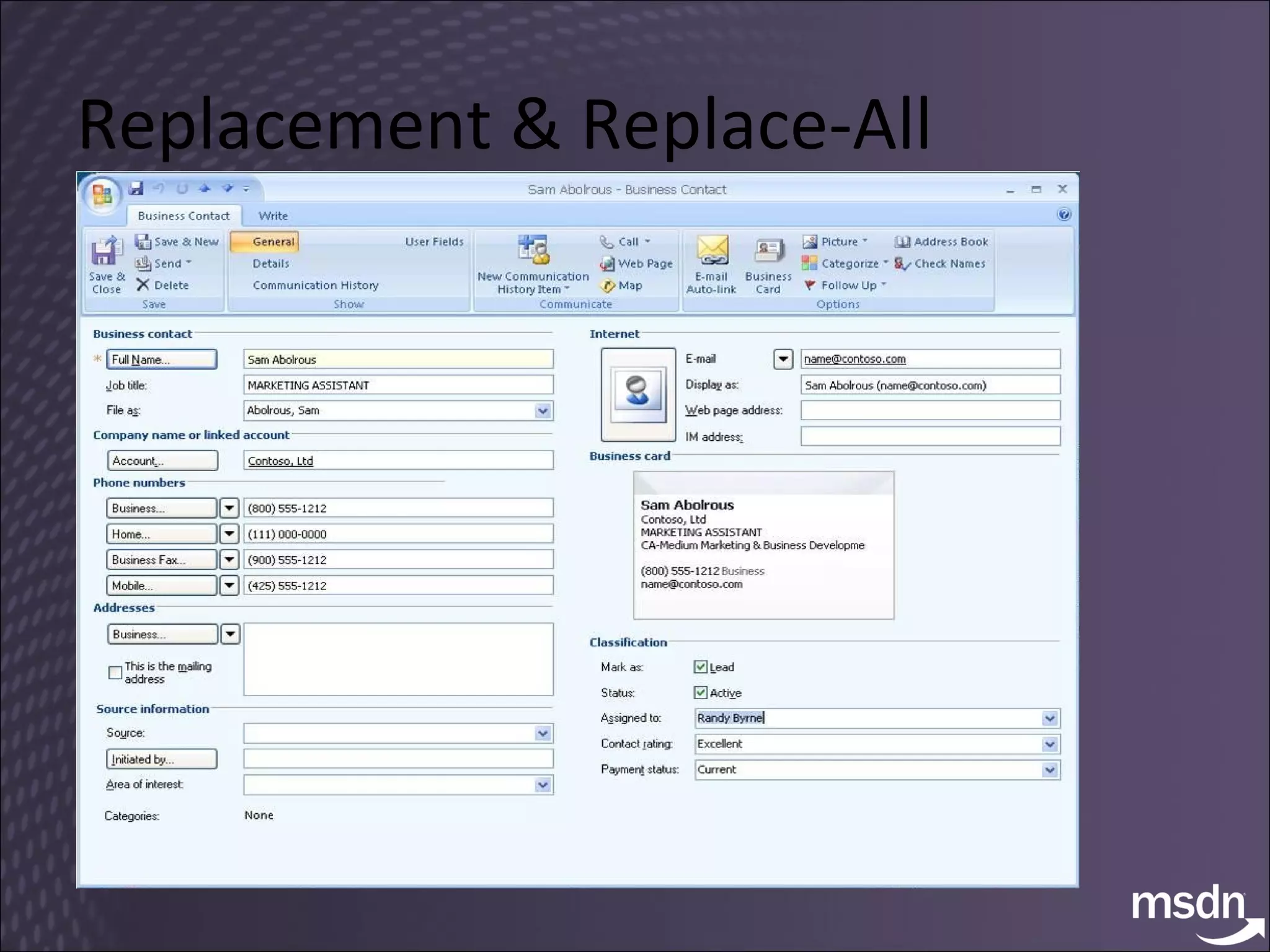 Replacement & Replace-All 
