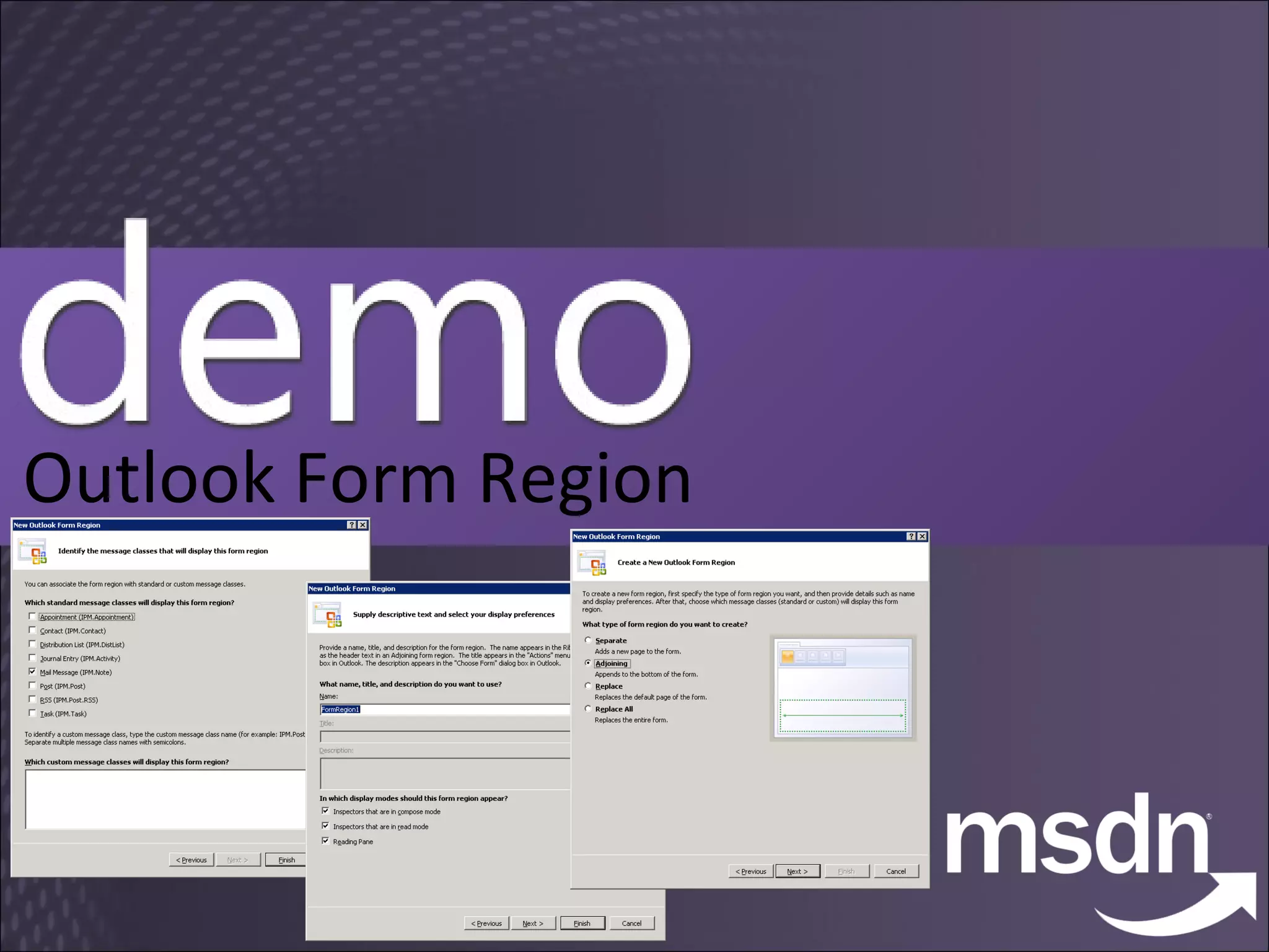Outlook Form Region 