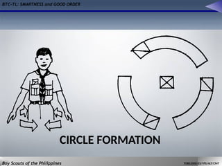 BTC-TL: SMARTNESS and GOOD ORDER
Boy Scouts of the Philippines TOBS2000/ES/YFS/ALT/CMT
CIRCLE FORMATION
 