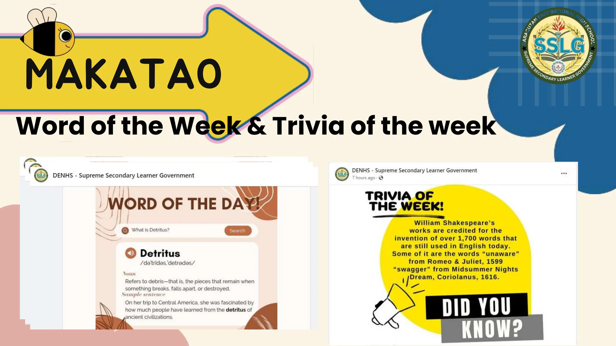 MAKATAO
Word of the Week & Trivia of the week