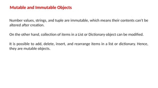 Learn more about the concepts of Data Types in Python | PPT