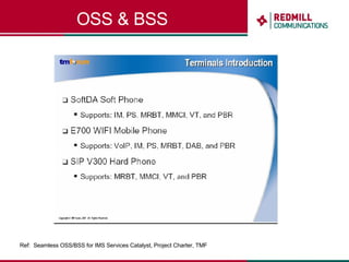 OSS & BSS Ref:  Seamless OSS/BSS for IMS Services Catalyst, Project Charter, TMF 