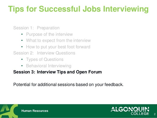 successful interview tips