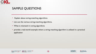 navibase string matching algorithm with example | PPTX