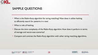 rabin krap string matching algorithm eith example | PPTX