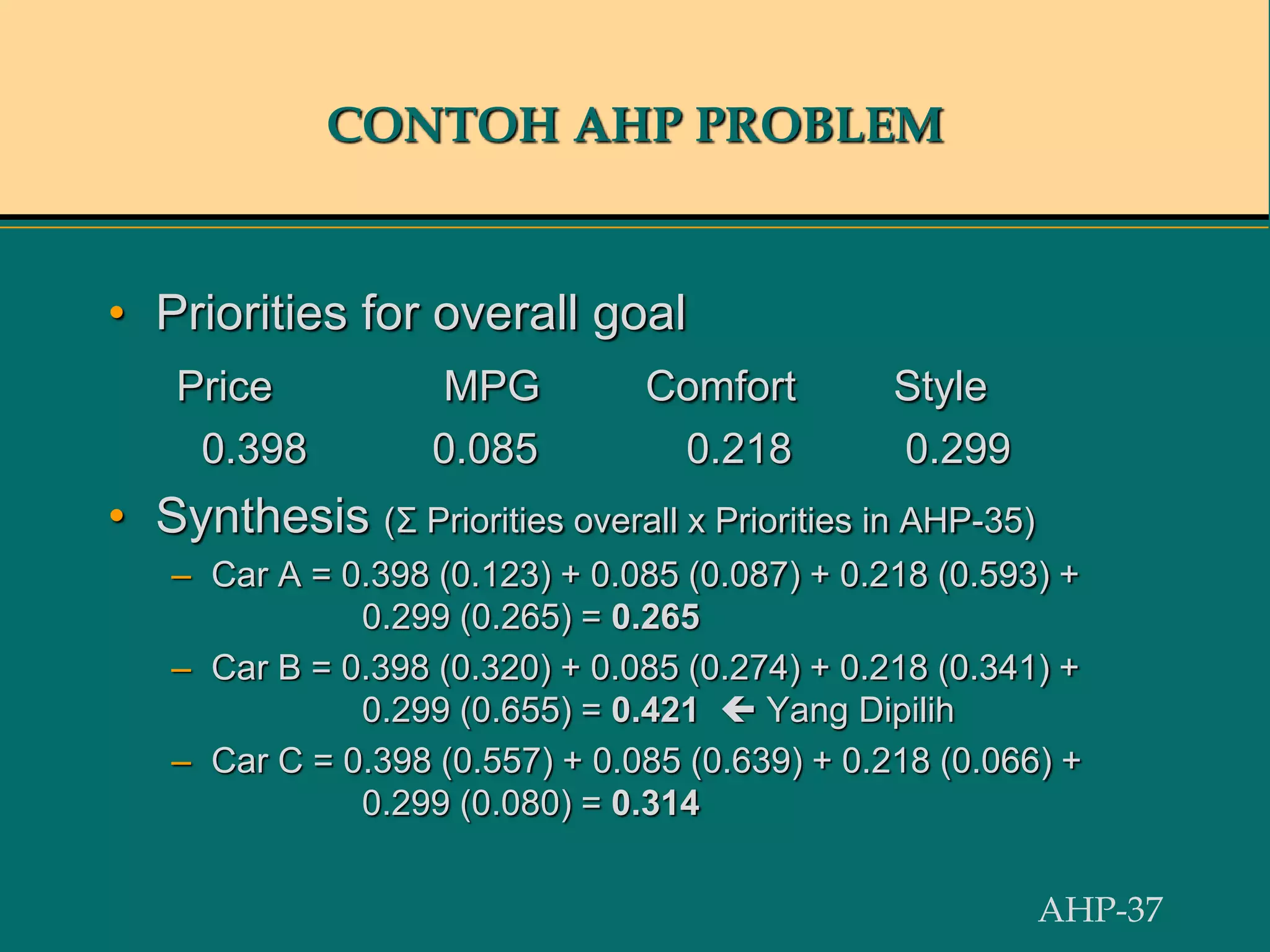 Session AHP (Analytic Hierarchy Process) | PPT