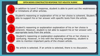 No article is selected. If an article is selected, there is no discussion.
In addition to Level 3 response, student is abl...