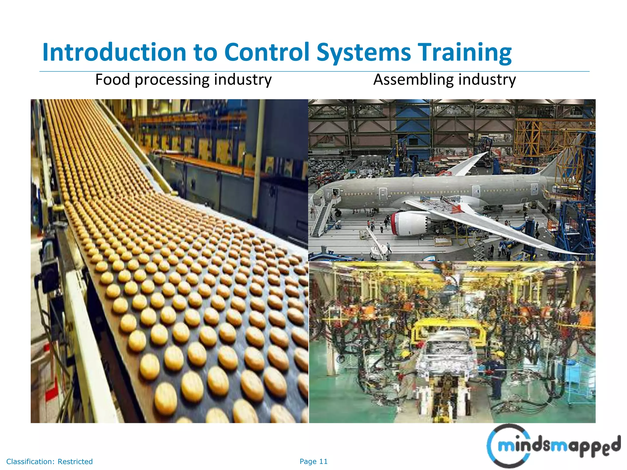 Page 11Classification: Restricted
Introduction to Control Systems Training
Food processing industry Assembling industry
 