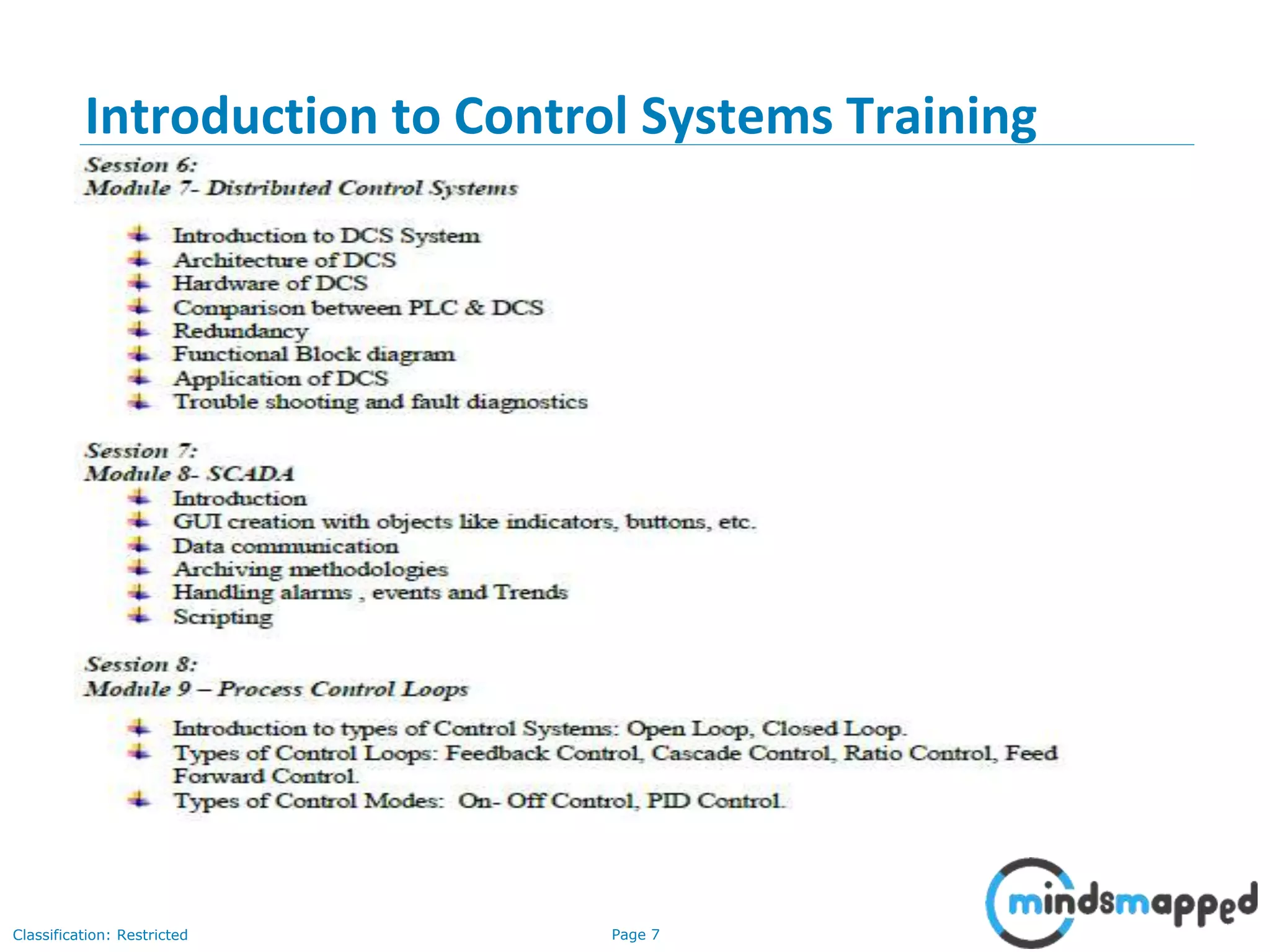 Page 7Classification: Restricted
Introduction to Control Systems Training
 