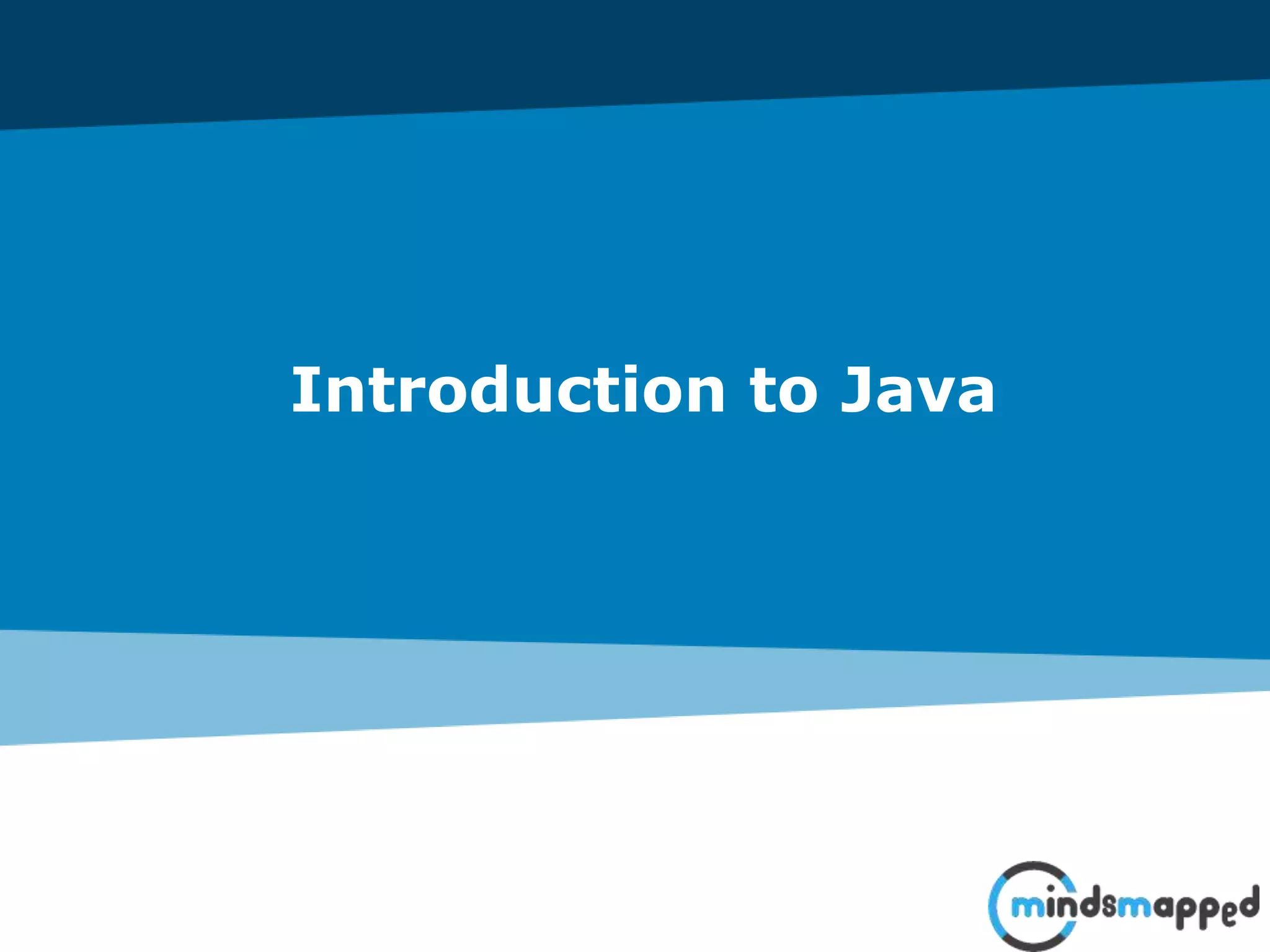 Session 01 - Introduction to Java | PPTX