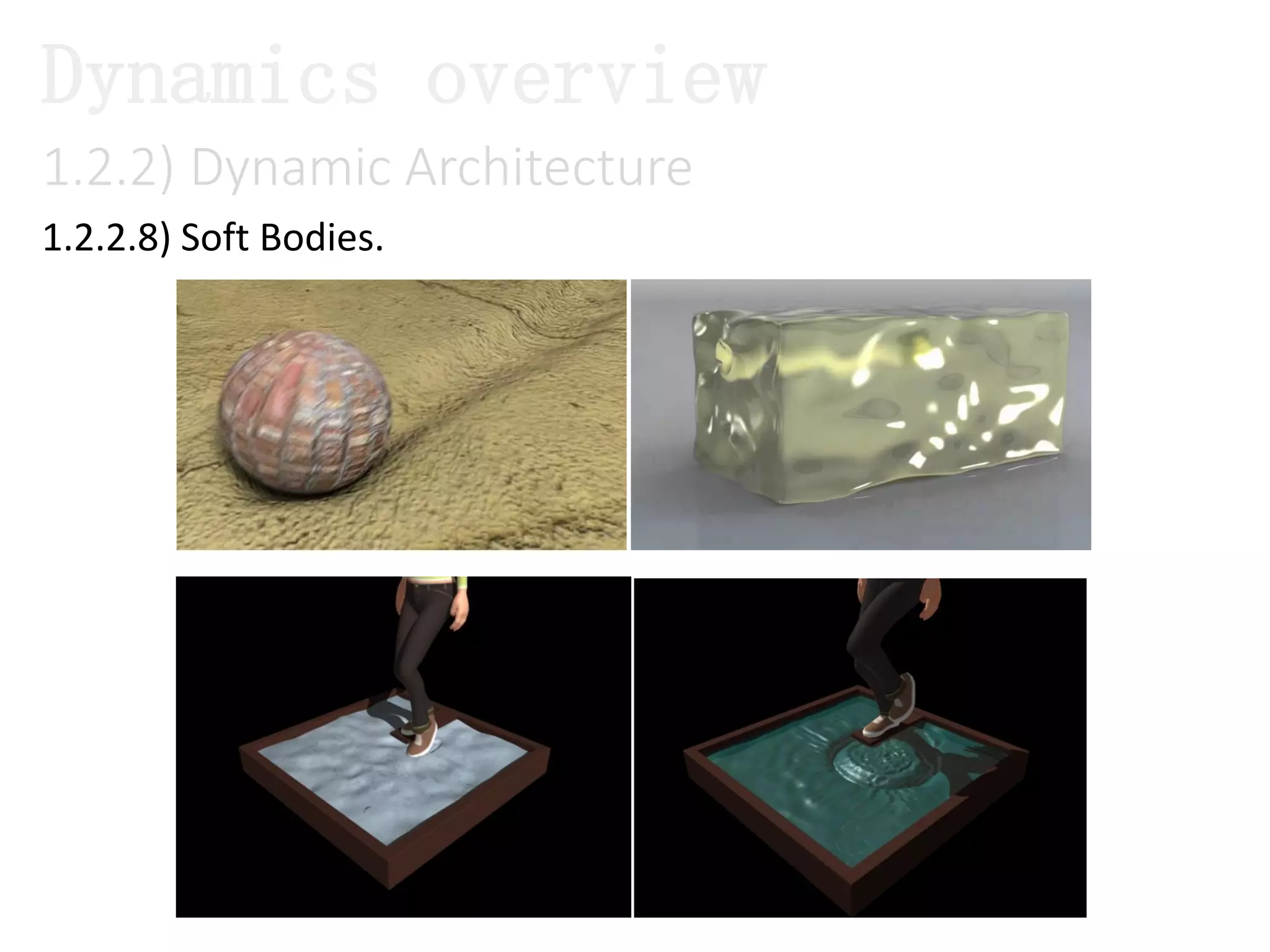 1.2.2) Dynamic Architecture
1.2.2.8) Soft Bodies.
Dynamics overview
 
