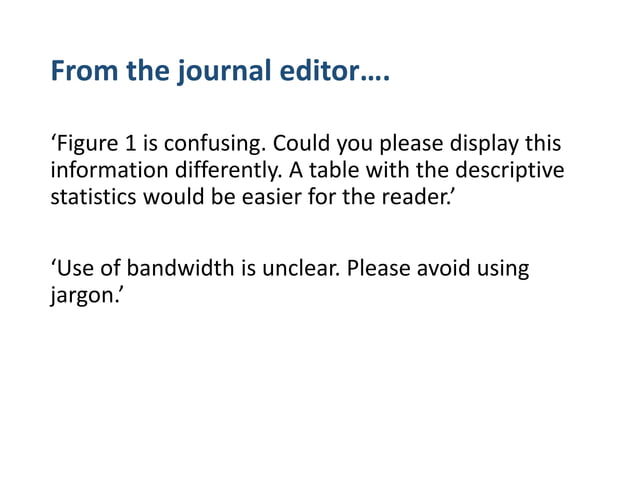 Real-life examples of manuscript reviews Comparison and contrast of ...