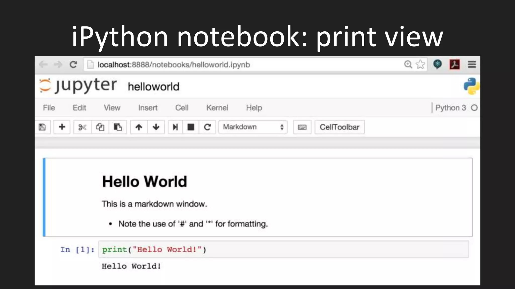 iPython notebook: print view
 