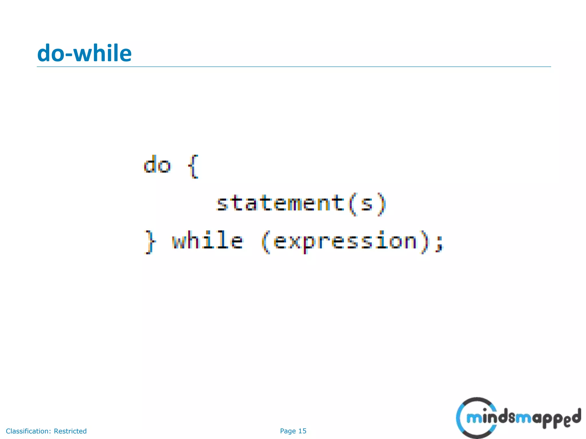 Page 15Classification: Restricted do-while 