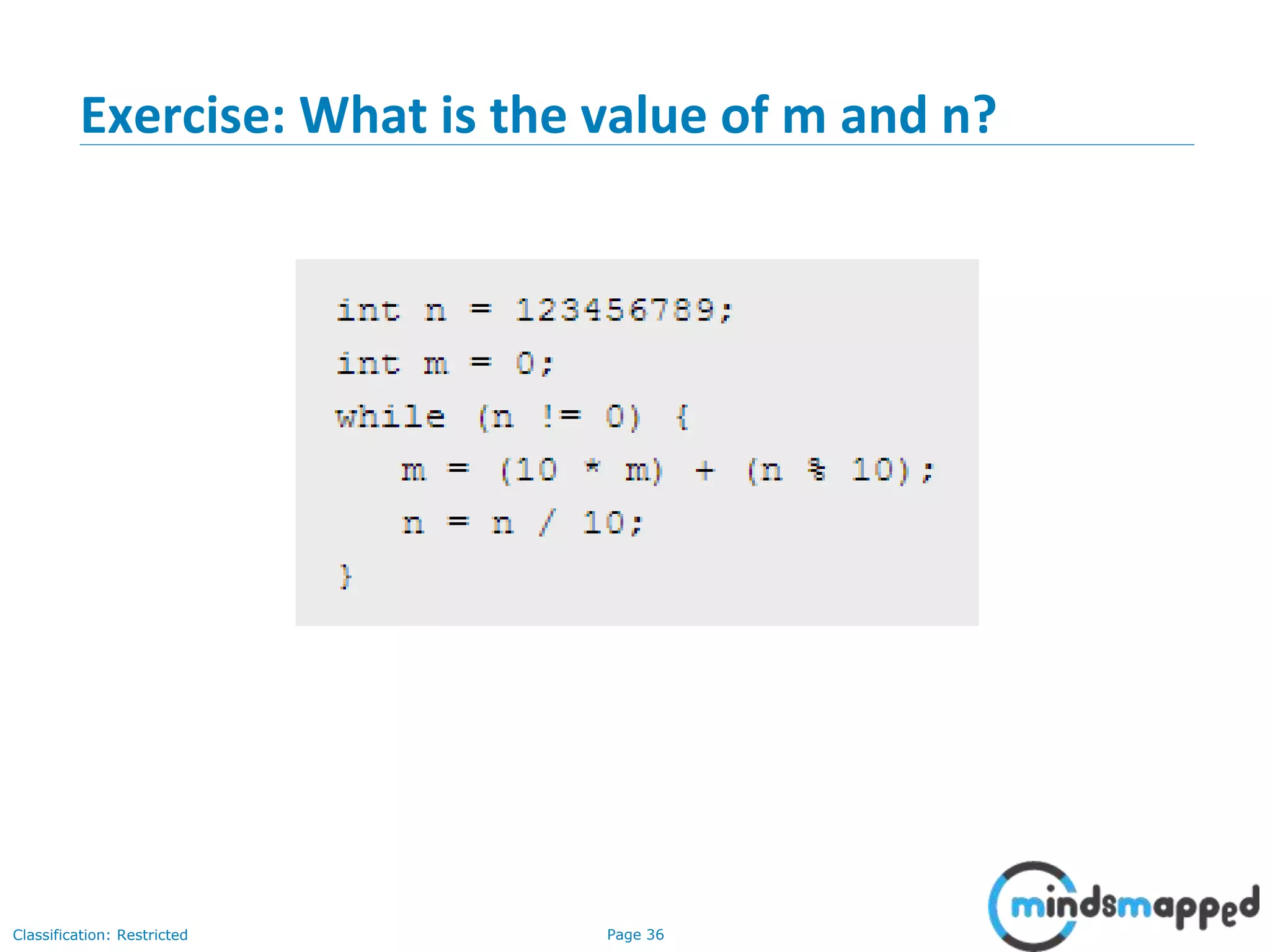 Page 36Classification: Restricted Exercise: What is the value of m and n? 