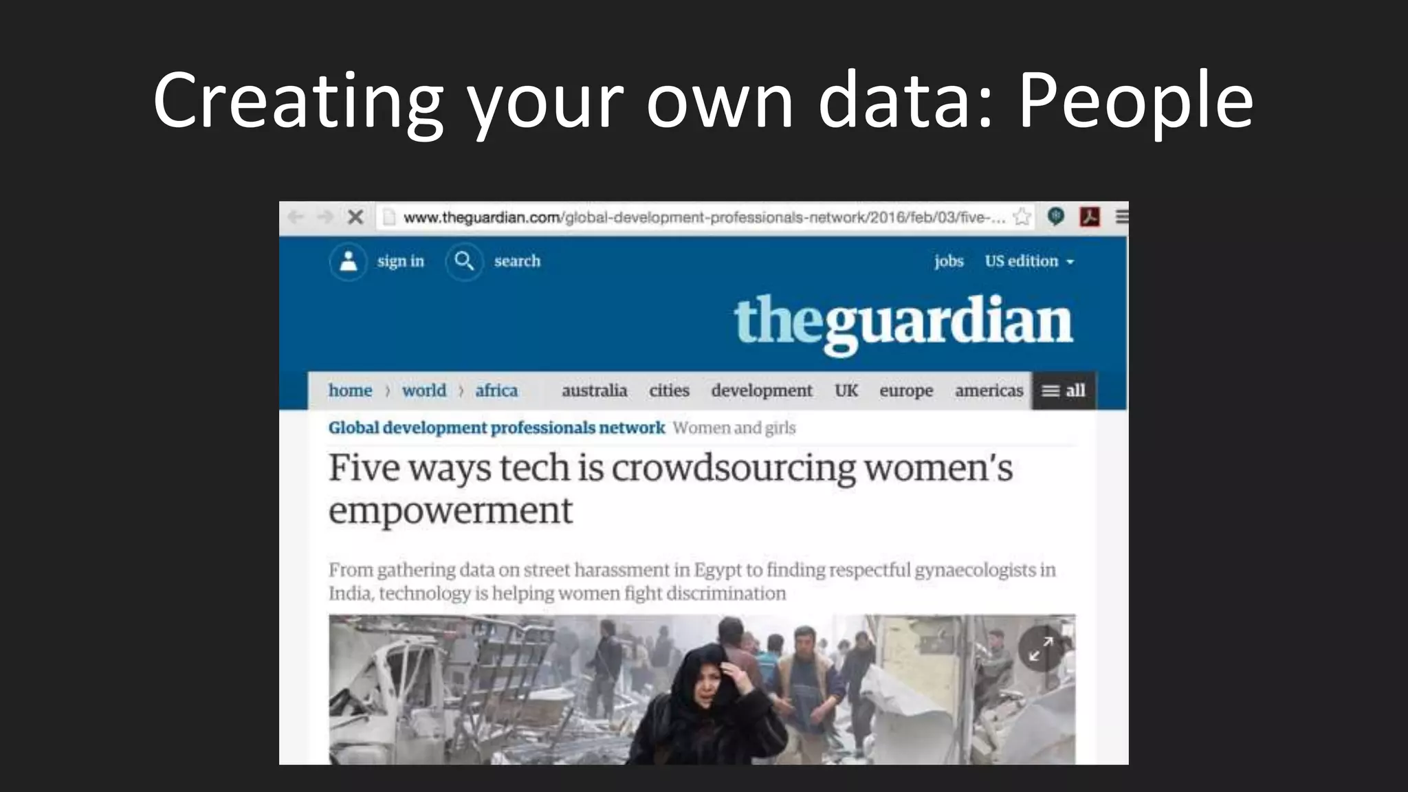 Creating your own data: People
 