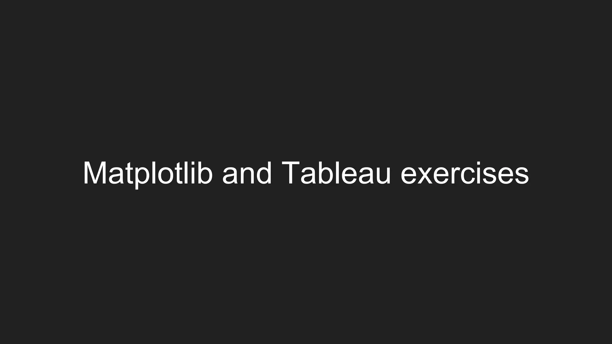Matplotlib and Tableau exercises
 