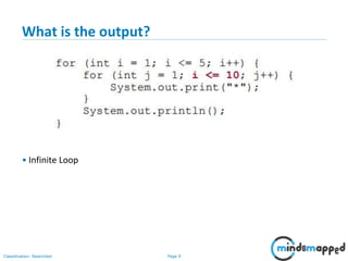 Page 9Classification: Restricted
What is the output?
• Infinite Loop
 