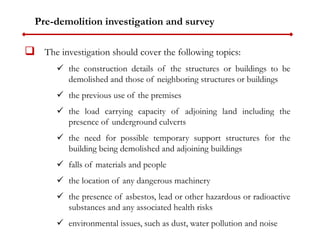 Demolition Survey Example Construction Safety Training_Session 07_Construction Demolition ...