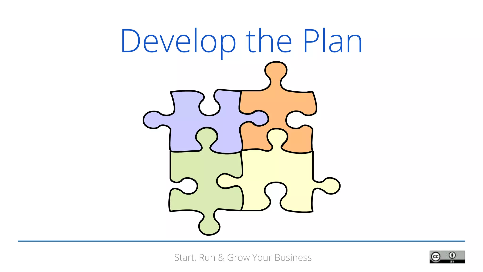 Start, Run & Grow Your Business
Develop the Plan