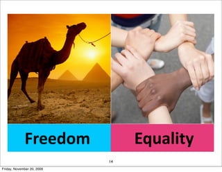 Freedom             Equality
                            14
Friday, November 20, 2009
 