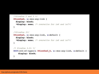 http://github.com/ginader/CSS-Hacks
 