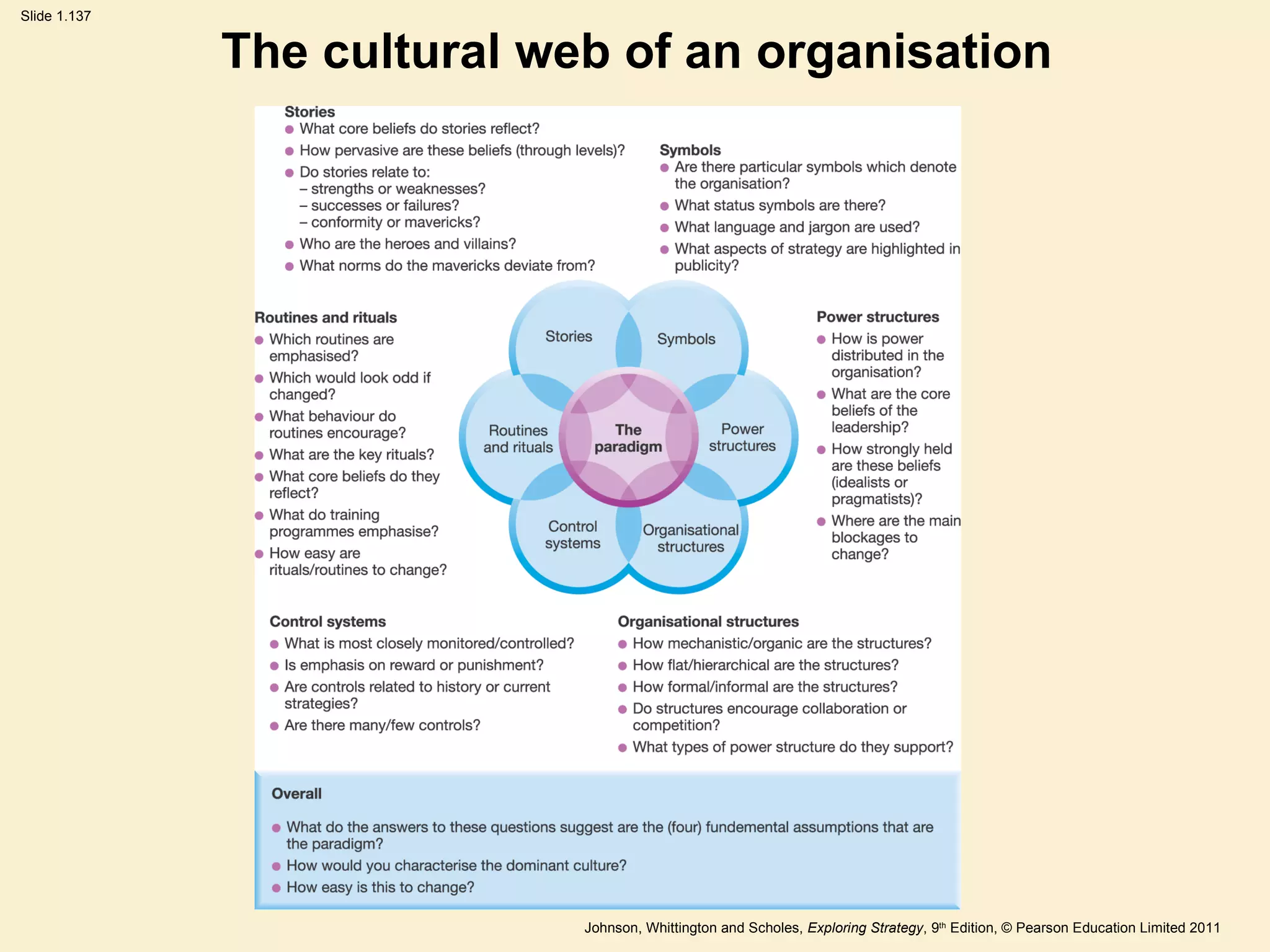The cultural web of an organisation 