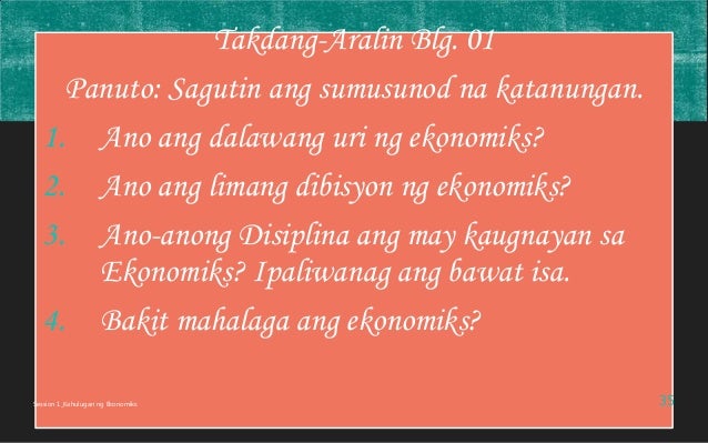 KAHULUGAN NG EKONOMIKS AT MGA KONSEPTO NITO