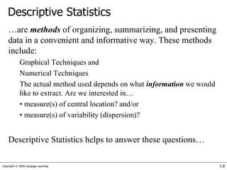 Introduction to statistics & data analysis | PPT