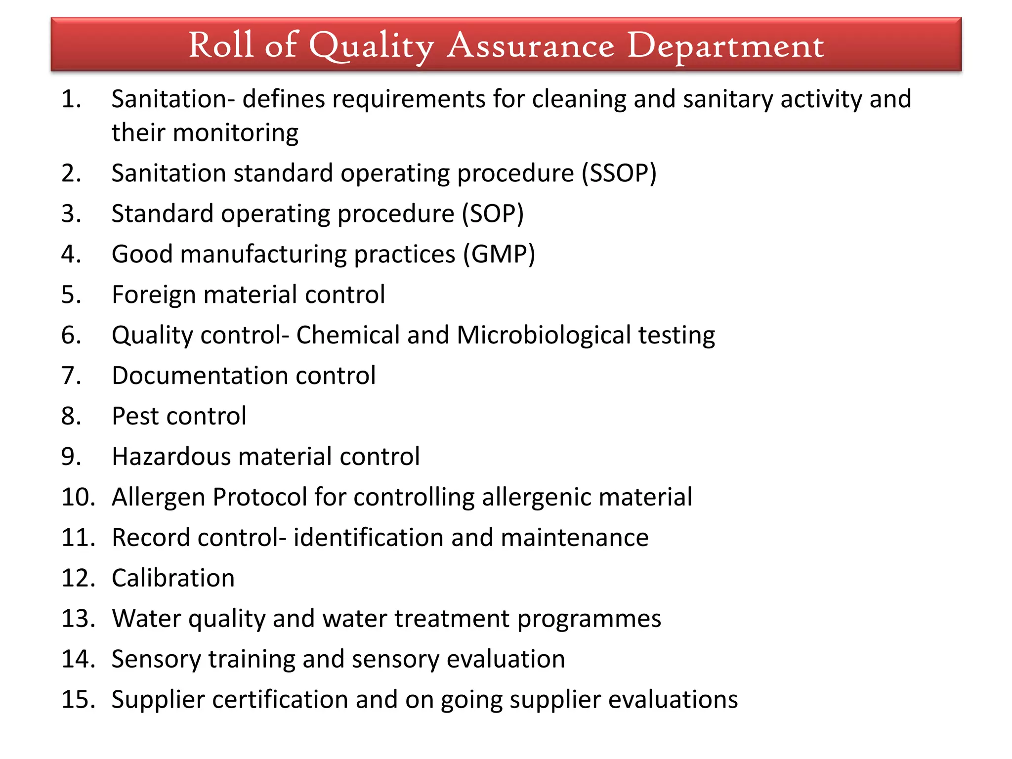 Quality Control, Quality Assurance and Total Quality Management in ...