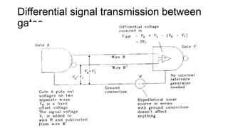 Differential signal transmission between gates
 