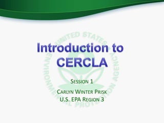 SESSION 1
CARLYN WINTER PRISK
U.S. EPA REGION 3
 