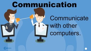 Communication
Communicate
with other
computers.
 