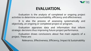 Session 1 - Introduction to Project Monitoring and Evaluation | PPTX