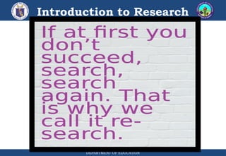 DEPARTMENT OF EDUCATION
Introduction to Research
 