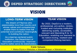 DEPARTMENT OF EDUCATION
DEPED STRATEGIC DIRECTIONS
 