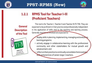PPST-RPMS (New)
DEPARTMENT OF EDUCATION
 