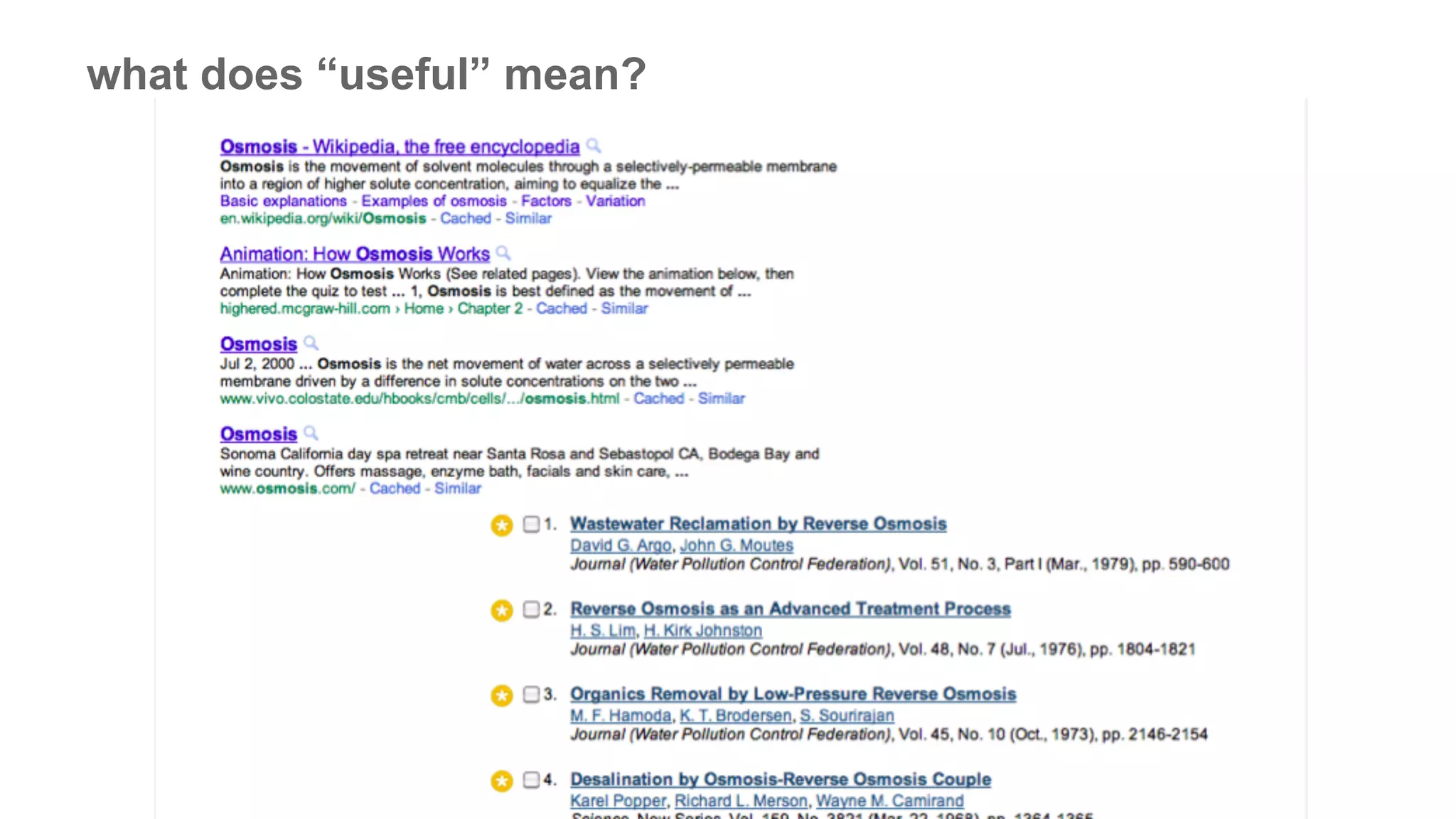 what does “useful” mean?
 