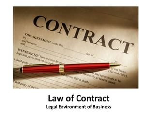 Law of Contract 
Legal Environment of Business 
 