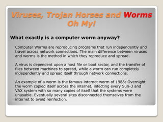 Network SecurityPasswordsMake your password at least 8 characters long - The longer the password, the more tries it takes to guess the password. Keeping your password over 8 characters will increase the difficulty in guessing your password.Avoid common number/letter replacements. (i.e. 1 and I, 3 and e) - Most "Brute Force" programs are aware of these replacements, and it uses them when creating a list of possible passwords to use.Do not use any keyboard sequences (i.e. qwerty) - Keyboard strings are common in many passwords, and for this reason many "Brute Force" programs use them as well. 