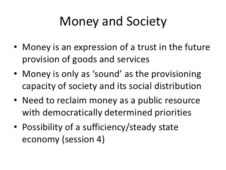 Ecological Economics Session 1 What Is Money
