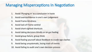 Misperception Example Negotiation subprocess - cognition, emotion, perception | PPTX