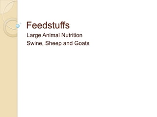 Feedstuffs Large Animal Nutrition Swine, Sheep and Goats 